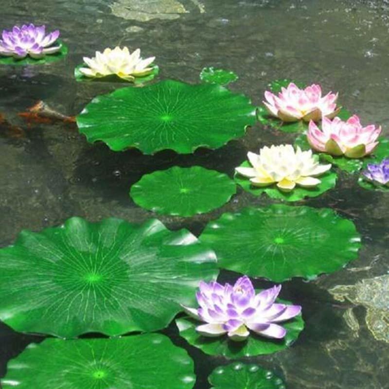 Aquarium Fish In Pond - 2026 Künstliche Wasserlilien-Lotusblätter ohne Blüten für