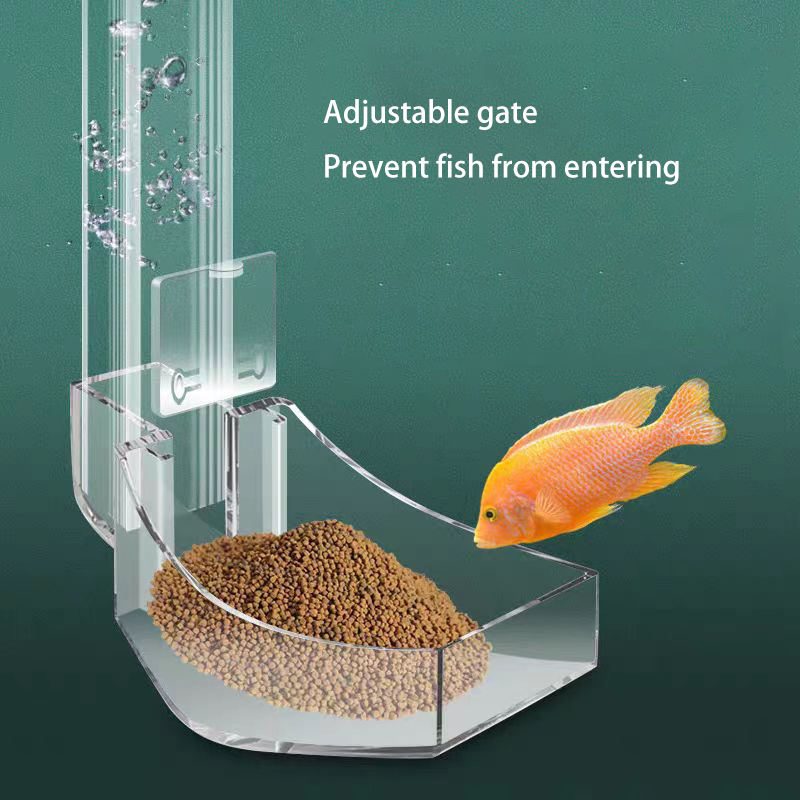 Aquarium Fish Variety - Aquarium-Futterrohr aus Acryl. Anti-Stab-Fisch-Design. Transparenter Fisch-Futterspender.