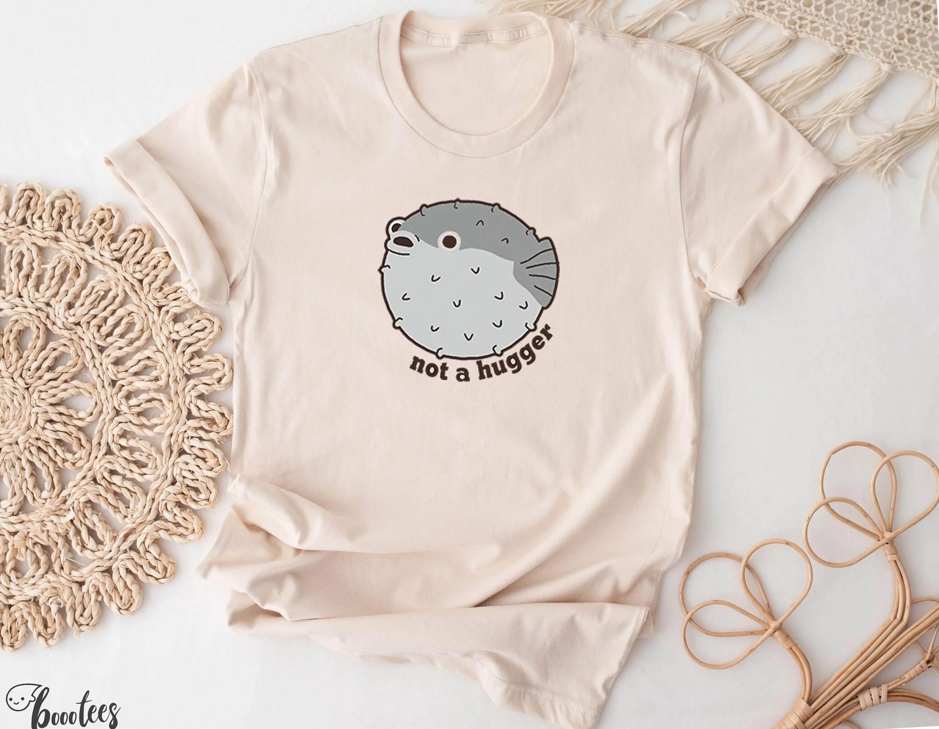Aquarium Fish Meme - Not A Hugger T-Shirt, lustiges Blowfish-T-Shirt