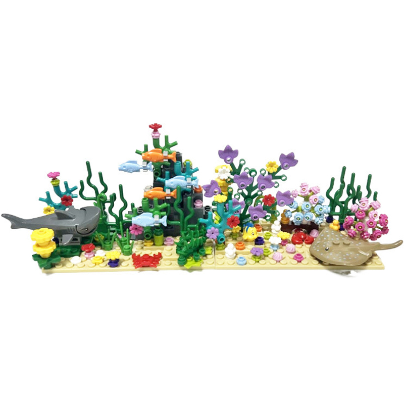 Aquarium Fish World - City MOC Aquarium Unterwasserwelt Pflanzenszenen mit